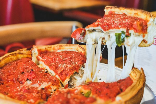 La Deep Dish Pizza de Chicago